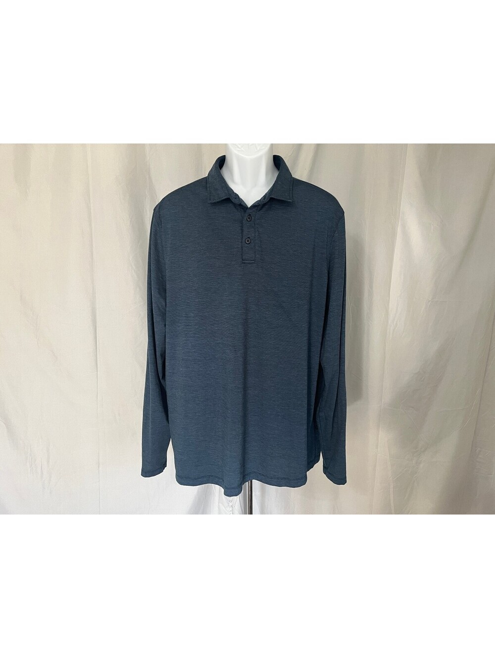 lululemon athletica Men's Dark Blue Golf Polo Long Sleeve Shirt Large L
